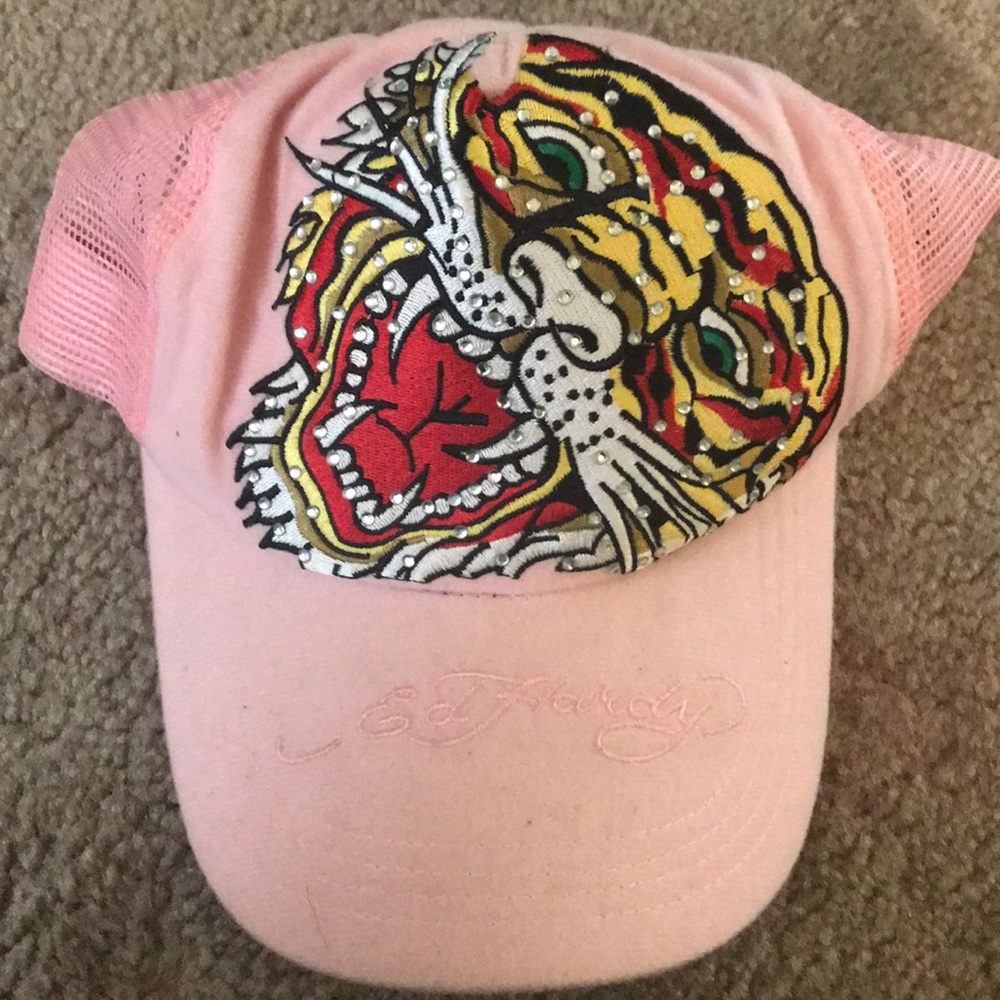 Baby Pink Ed Hardy Tattoo Trucker SnapBack